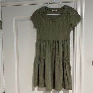 Olive Green Babydoll Mini Dress